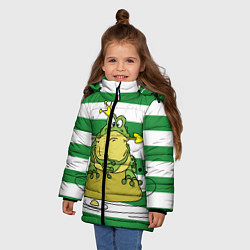 Куртка зимняя для девочки Царевна лягушка, цвет: 3D-черный — фото 2