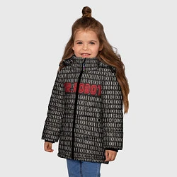 Куртка зимняя для девочки Mr. Robot: Binary code, цвет: 3D-черный — фото 2