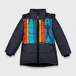 Куртка зимняя для девочки Радужный спорт, цвет: 3D-черный
