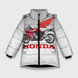 Куртка зимняя для девочки Honda 2, цвет: 3D-черный