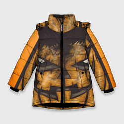 Куртка зимняя для девочки Helloween squash, цвет: 3D-черный