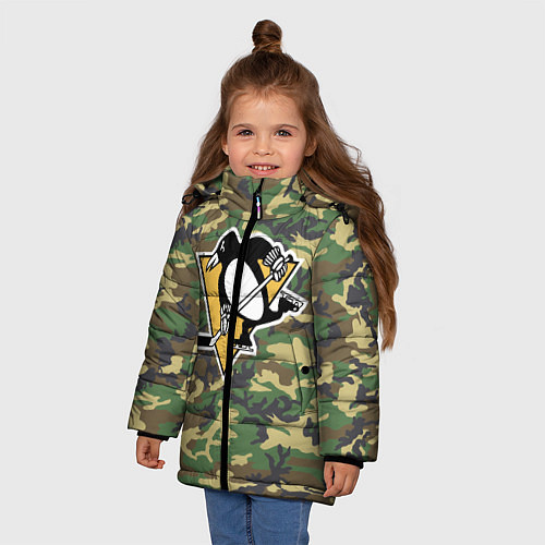 Зимняя куртка для девочки Penguins Camouflage / 3D-Черный – фото 3
