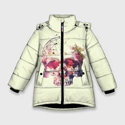 Куртка зимняя для девочки Skull, цвет: 3D-черный