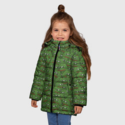 Куртка зимняя для девочки Грустные лягушки, цвет: 3D-красный — фото 2