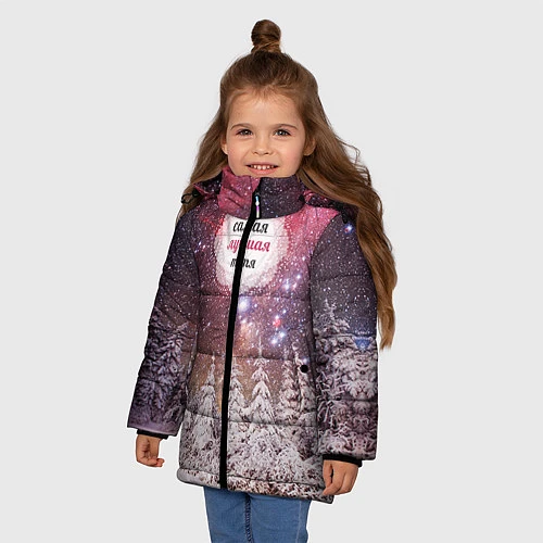 Зимняя куртка для девочки Лучшей тетё / 3D-Черный – фото 3