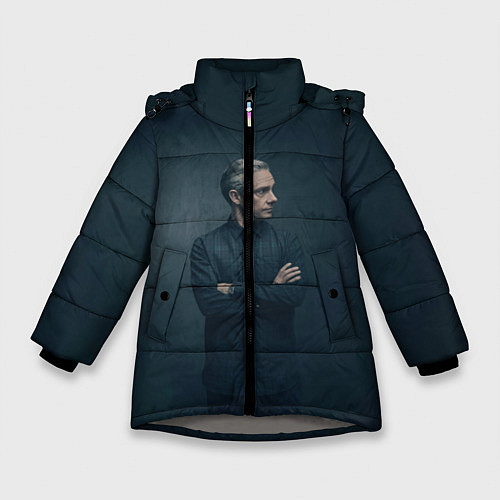 Зимняя куртка для девочки Доктор в рубашке / 3D-Светло-серый – фото 1