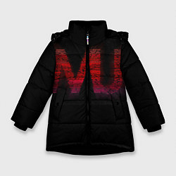 Куртка зимняя для девочки Manchester United team, цвет: 3D-черный