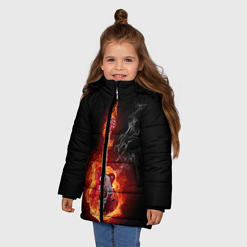 Зимняя куртка для девочки Огония страсти / 3D-Черный – фото 3