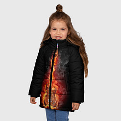 Куртка зимняя для девочки Адская гитара, цвет: 3D-красный — фото 2