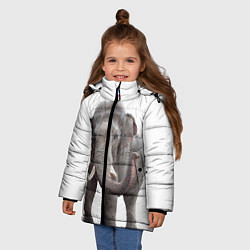 Куртка зимняя для девочки Большой слон, цвет: 3D-черный — фото 2