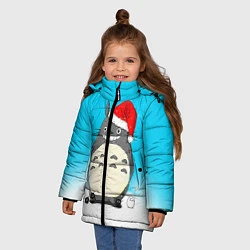 Куртка зимняя для девочки Тоторо под снегом, цвет: 3D-черный — фото 2