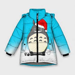 Куртка зимняя для девочки Тоторо под снегом, цвет: 3D-светло-серый
