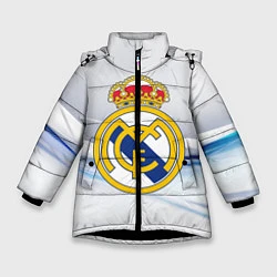 Куртка зимняя для девочки Реал Мадрид, цвет: 3D-черный