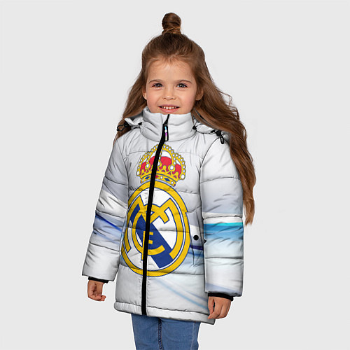 Зимняя куртка для девочки Реал Мадрид / 3D-Черный – фото 3