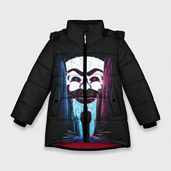 Куртка зимняя для девочки Mr Robot: Anonymous, цвет: 3D-красный