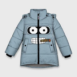 Куртка зимняя для девочки Лицо Бендера, цвет: 3D-светло-серый