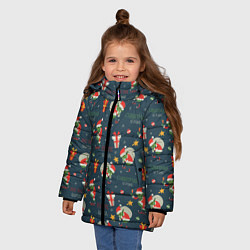 Куртка зимняя для девочки Гринч, цвет: 3D-черный — фото 2