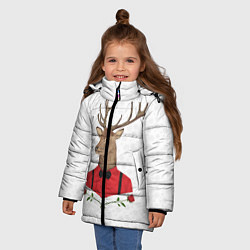 Куртка зимняя для девочки Christmas Deer, цвет: 3D-черный — фото 2