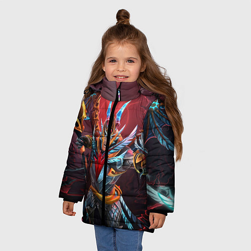 Зимняя куртка для девочки Skywrath Mage: Red Sky / 3D-Черный – фото 3