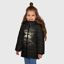Куртка зимняя для девочки Cosmic Shark, цвет: 3D-черный — фото 2