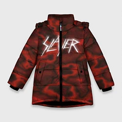 Куртка зимняя для девочки Slayer Texture, цвет: 3D-черный