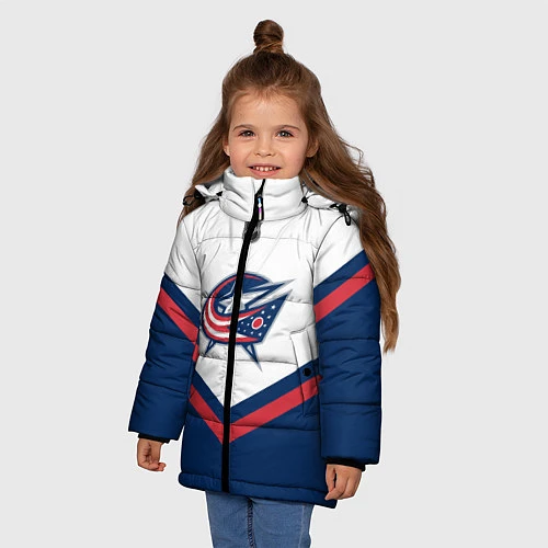 Зимняя куртка для девочки NHL: Columbus Blue Jackets / 3D-Светло-серый – фото 3