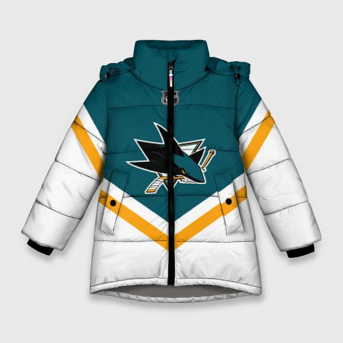 Зимняя куртка для девочки NHL: San Jose Sharks / 3D-Светло-серый – фото 1