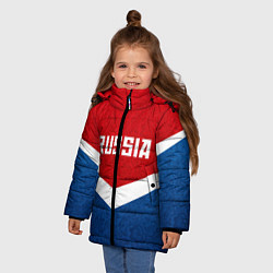 Куртка зимняя для девочки Russia Team, цвет: 3D-красный — фото 2
