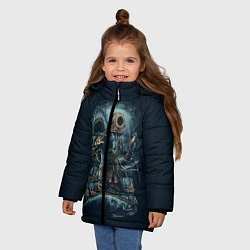 Куртка зимняя для девочки Подводная охота, цвет: 3D-светло-серый — фото 2