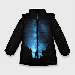 Куртка зимняя для девочки Млечный путь, цвет: 3D-черный