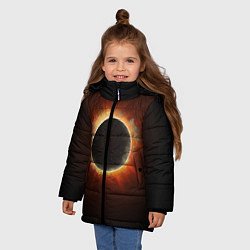 Куртка зимняя для девочки Солнечное затмение, цвет: 3D-черный — фото 2