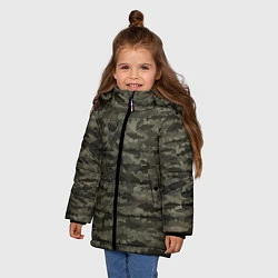 Куртка зимняя для девочки Камуфляж рыбака, цвет: 3D-светло-серый — фото 2