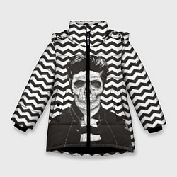 Куртка зимняя для девочки Мертвый модник, цвет: 3D-черный