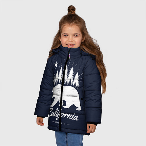 Зимняя куртка для девочки California Republic / 3D-Черный – фото 3