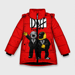 Куртка зимняя для девочки Daff Punk, цвет: 3D-черный