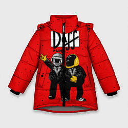 Куртка зимняя для девочки Daff Punk, цвет: 3D-светло-серый