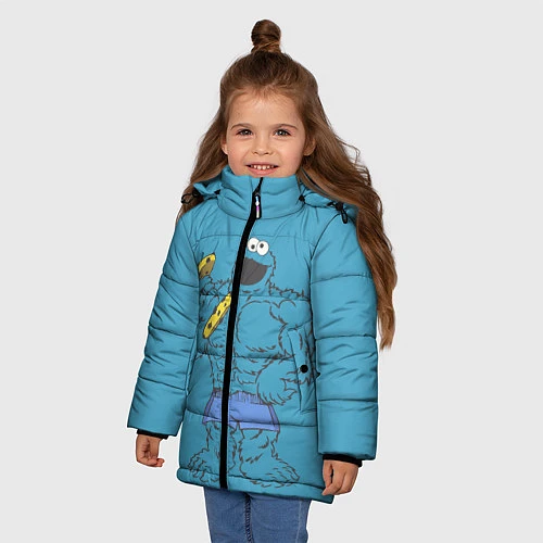 Зимняя куртка для девочки Коржик качок / 3D-Черный – фото 3