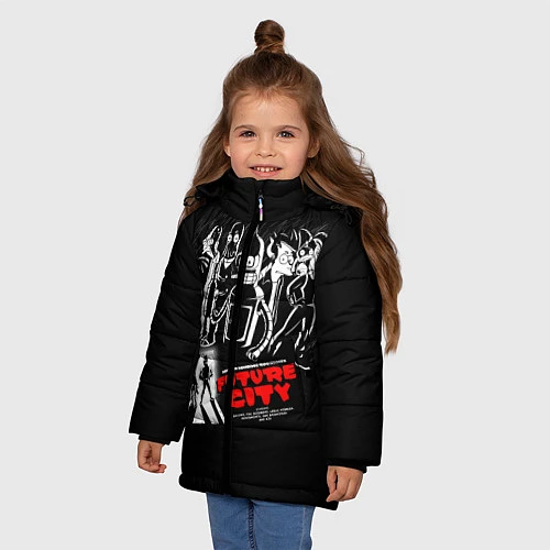 Зимняя куртка для девочки Future City / 3D-Черный – фото 3