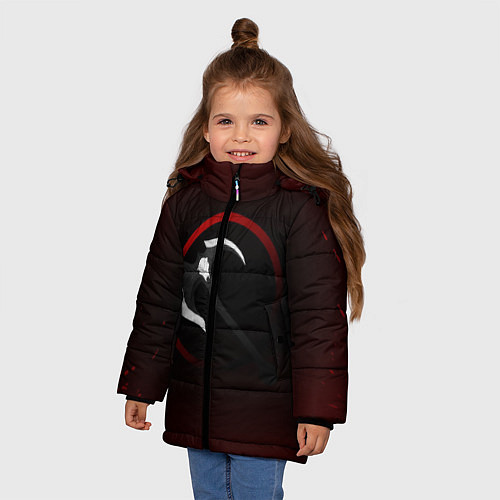 Зимняя куртка для девочки Дариус / 3D-Черный – фото 3