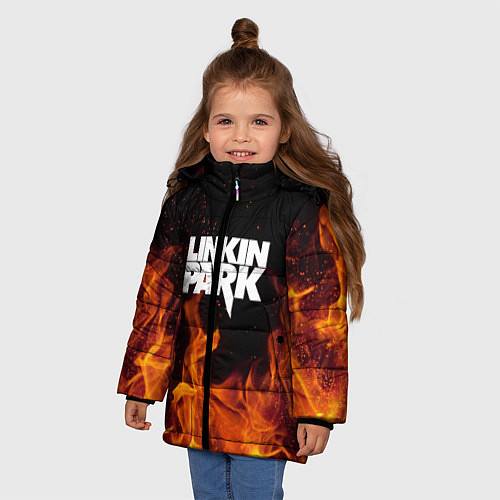 Зимняя куртка для девочки Linkin Park: Hell Flame / 3D-Черный – фото 3