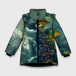 Куртка зимняя для девочки Пират, цвет: 3D-черный