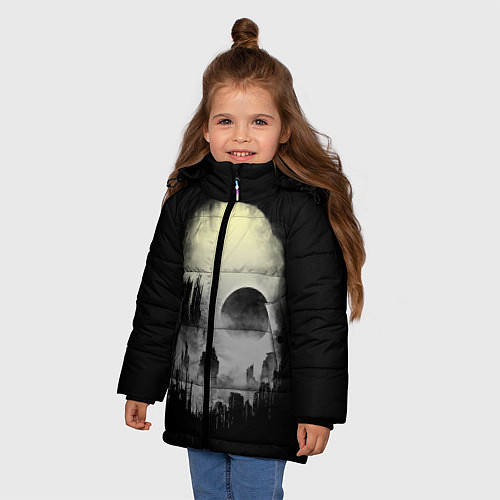 Зимняя куртка для девочки Мертвый туман / 3D-Черный – фото 3