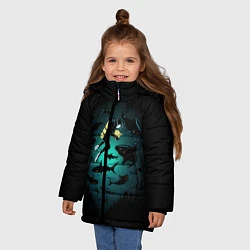 Куртка зимняя для девочки Подводный мир, цвет: 3D-светло-серый — фото 2