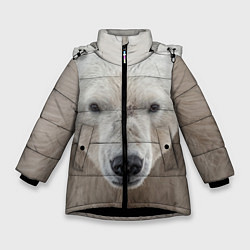 Куртка зимняя для девочки Белый медведь, цвет: 3D-черный