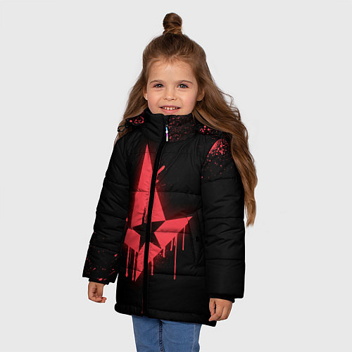 Зимняя куртка для девочки Astralis: Black collection / 3D-Черный – фото 3