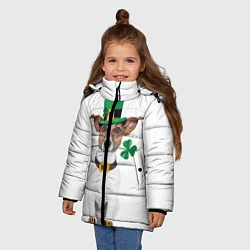 Куртка зимняя для девочки Ирландия, цвет: 3D-черный — фото 2