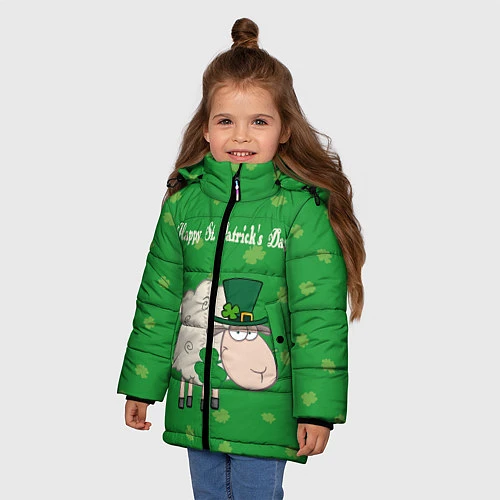 Зимняя куртка для девочки Ирландия / 3D-Черный – фото 3
