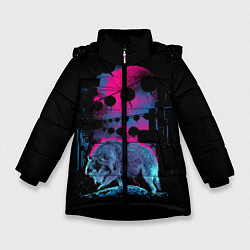 Куртка зимняя для девочки Wolf Town, цвет: 3D-черный