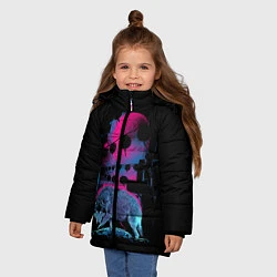 Куртка зимняя для девочки Wolf Town, цвет: 3D-черный — фото 2