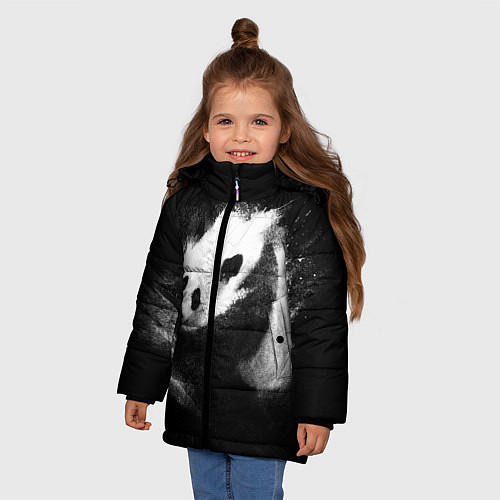Зимняя куртка для девочки Молочная панда / 3D-Черный – фото 3